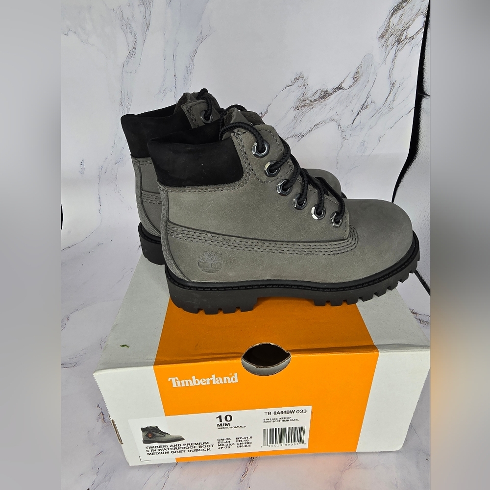 Timberland Kids Gray and Black Boots - Picture 2 of 7